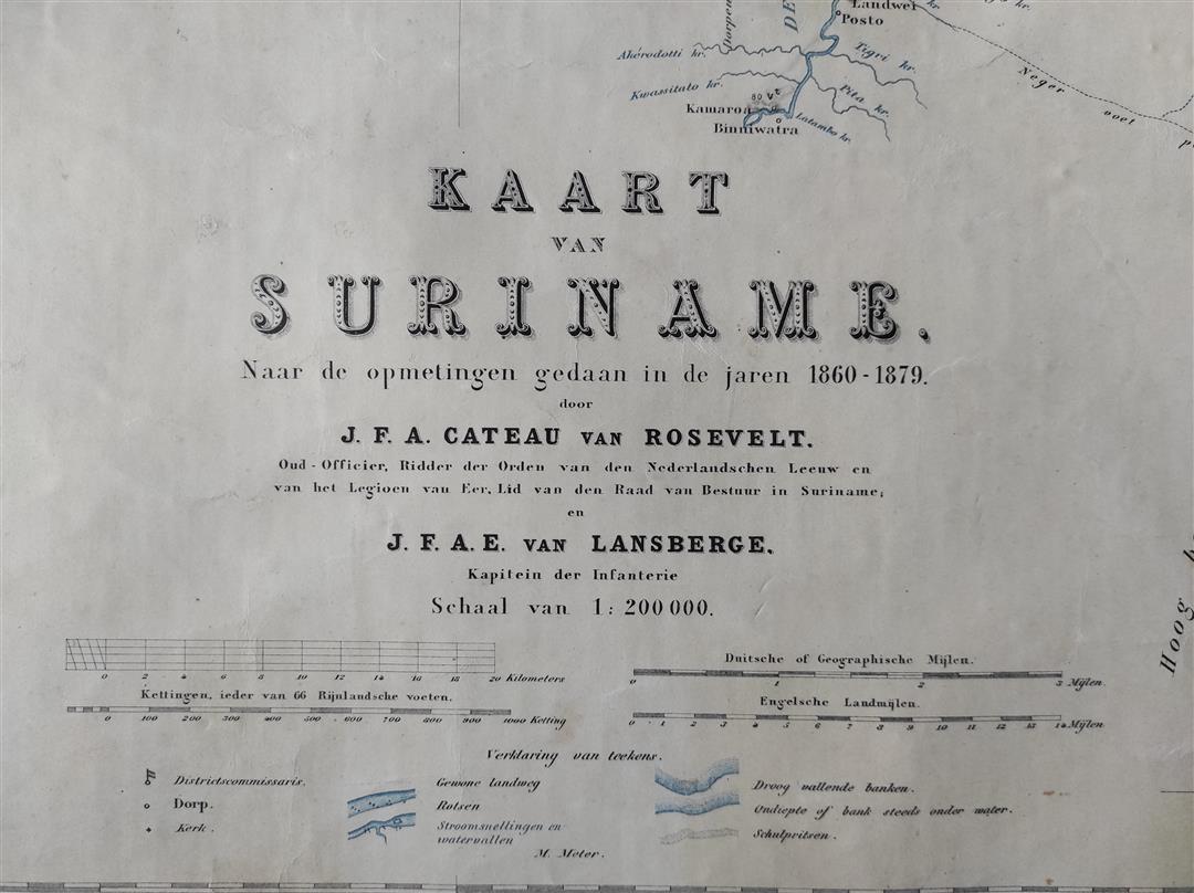 Kaart van Suriname Cateau van Rosevelt en Lansberge