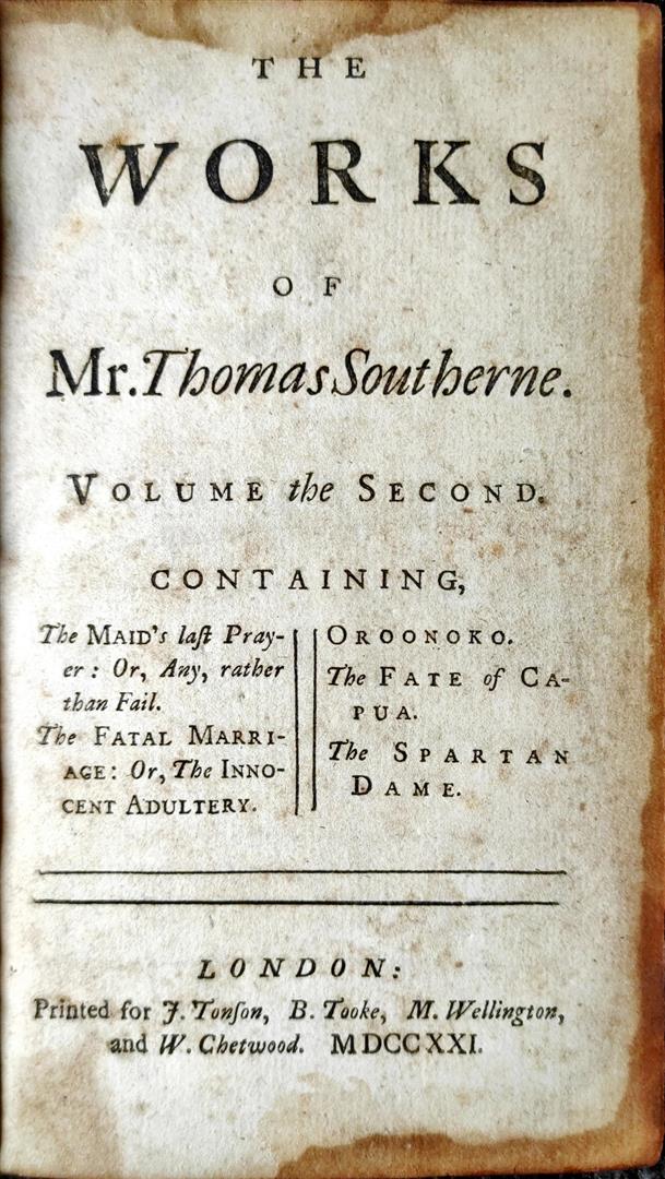 The Works of Mr. Thomas Southerne